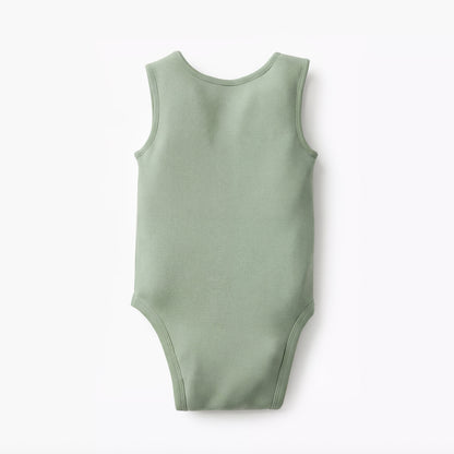Juniors Solid Sleeveless Bodysuit with Snap Button Closure