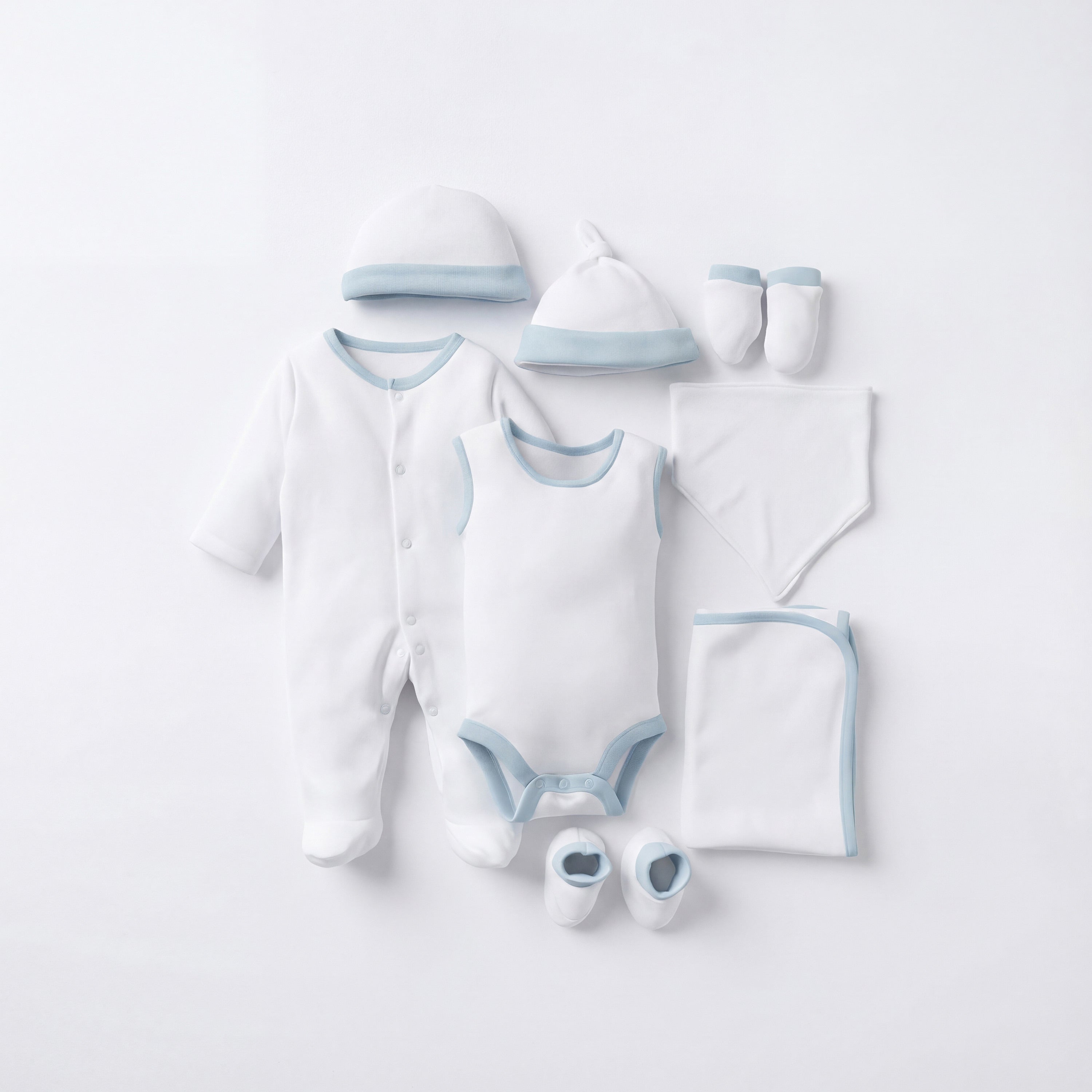 Juniors Solid 8-Piece Clothing Gift Set - White / 0-3 mths