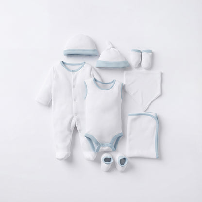 Juniors Solid 8-Piece Clothing Gift Set - White / 0-3 mths