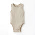 Juniors Textured Sleeveless Bodysuit with Snap Button Closure - Beige / 12-18 mths
