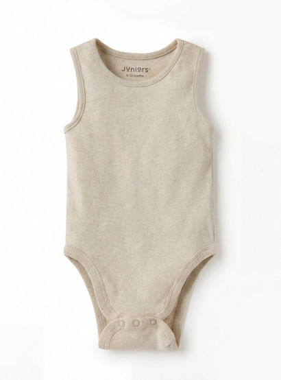 Juniors Textured Sleeveless Bodysuit with Snap Button Closure-promo_babyshop_Buy5for59_UAE130126-image-1