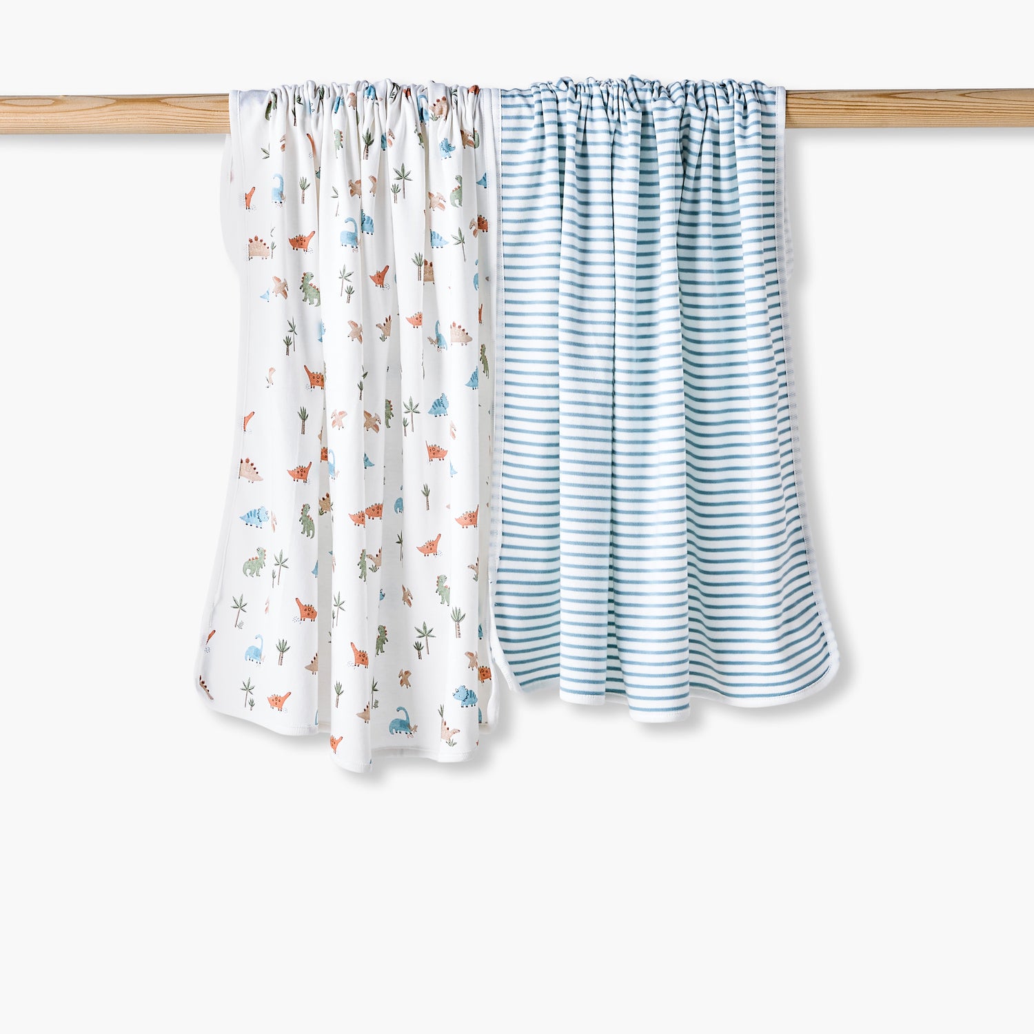 Juniors 2-Piece Baby Receiving Blanket Set - Cotton - Blue / 0-6 mths