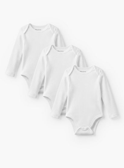 Juniors Textured Bodysuit with Long Sleeves - Set of 3-baby-boys-clothing-multipacks-image-1