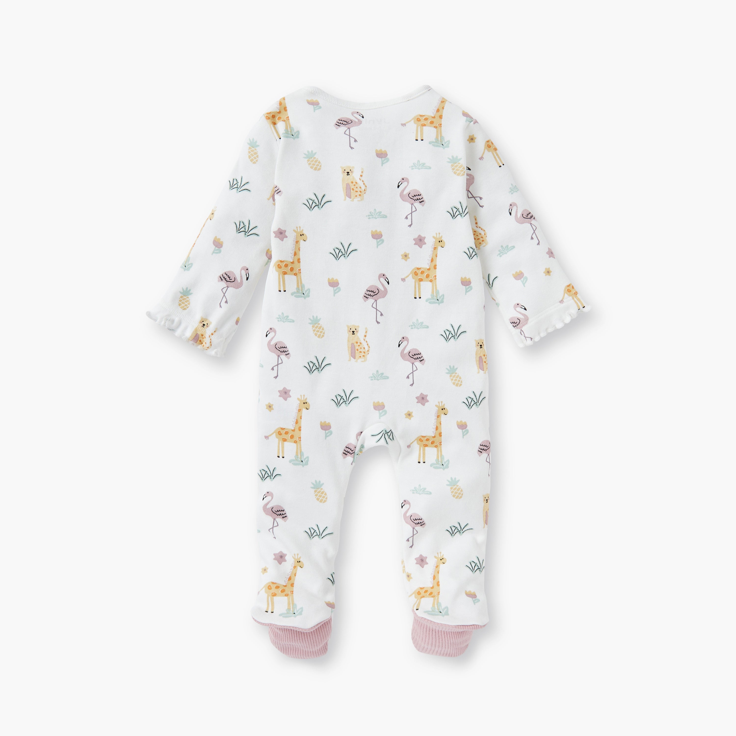 Juniors Printed Sleepsuit with Long Sleeves and Zip Closure