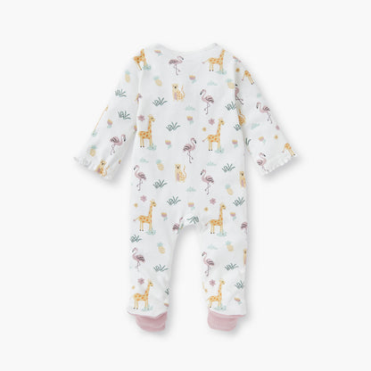 Juniors Printed Sleepsuit with Long Sleeves and Zip Closure