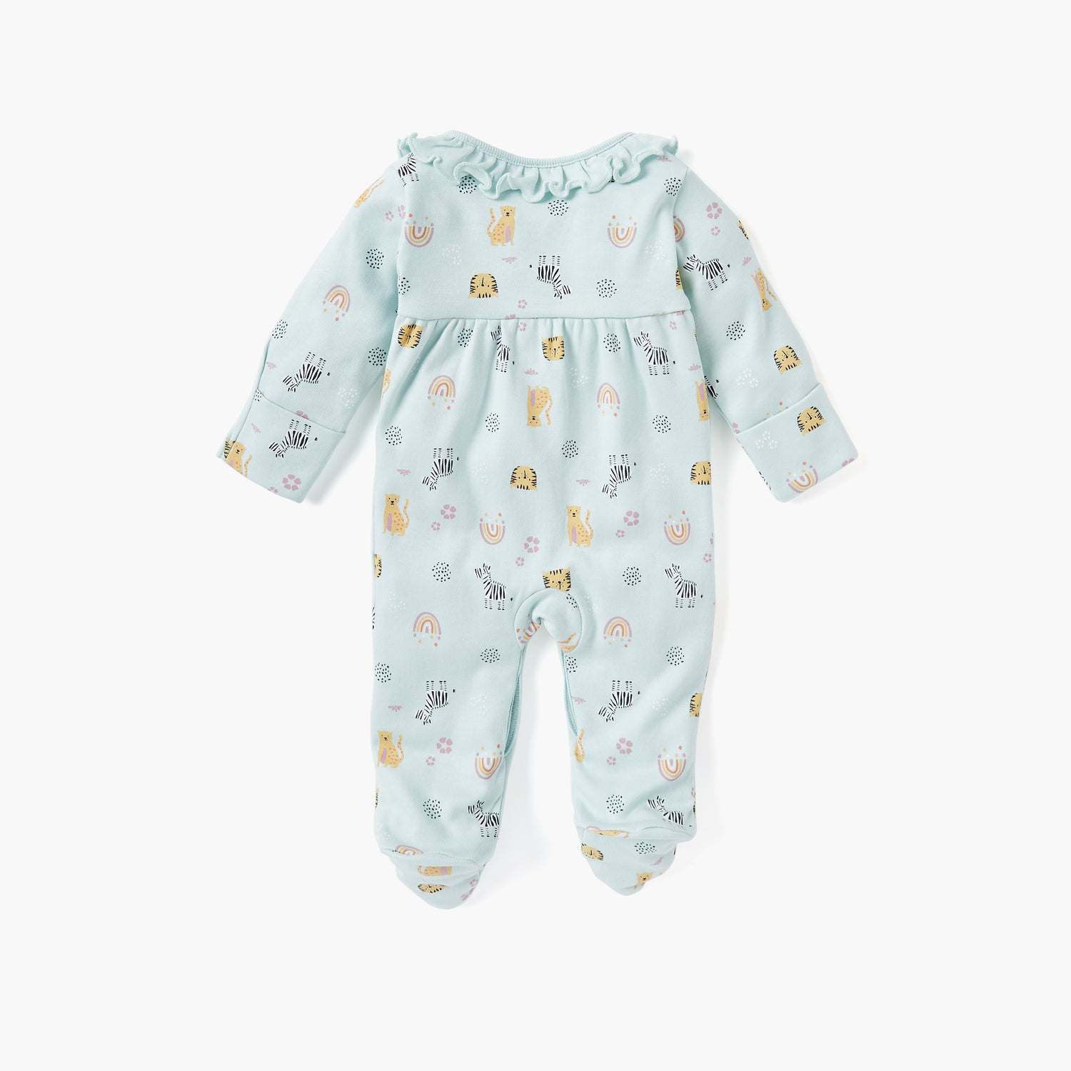 Juniors Printed Sleepsuit with Long Sleeves and Zip Closure