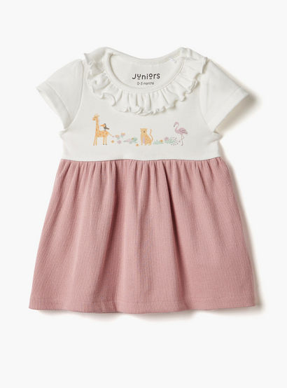 Juniors Animal Print A-line Dress with Short Sleeves-baby-girls-clothing-dressesandjumpsuits-image-1