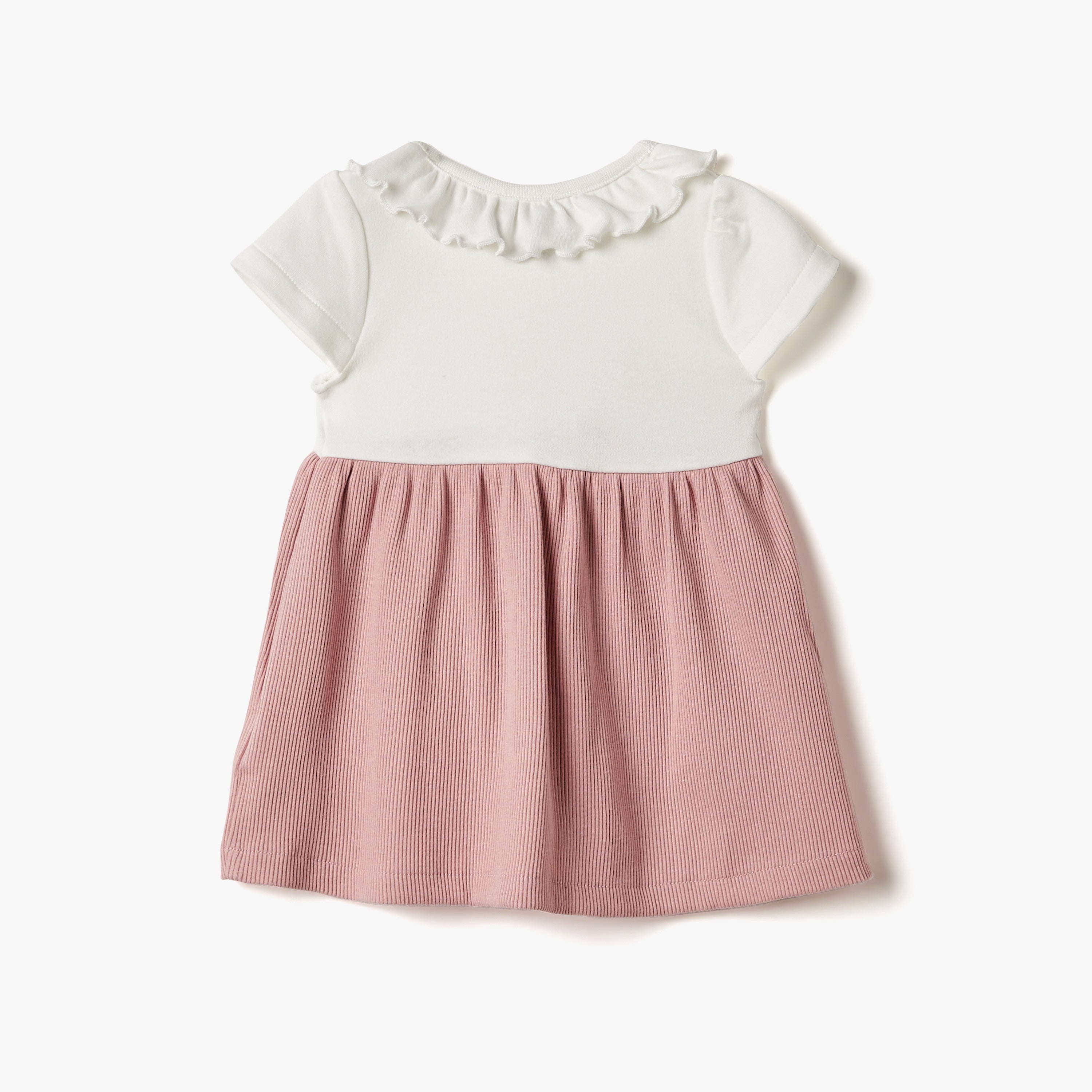 Juniors Animal Print A-line Dress with Short Sleeves