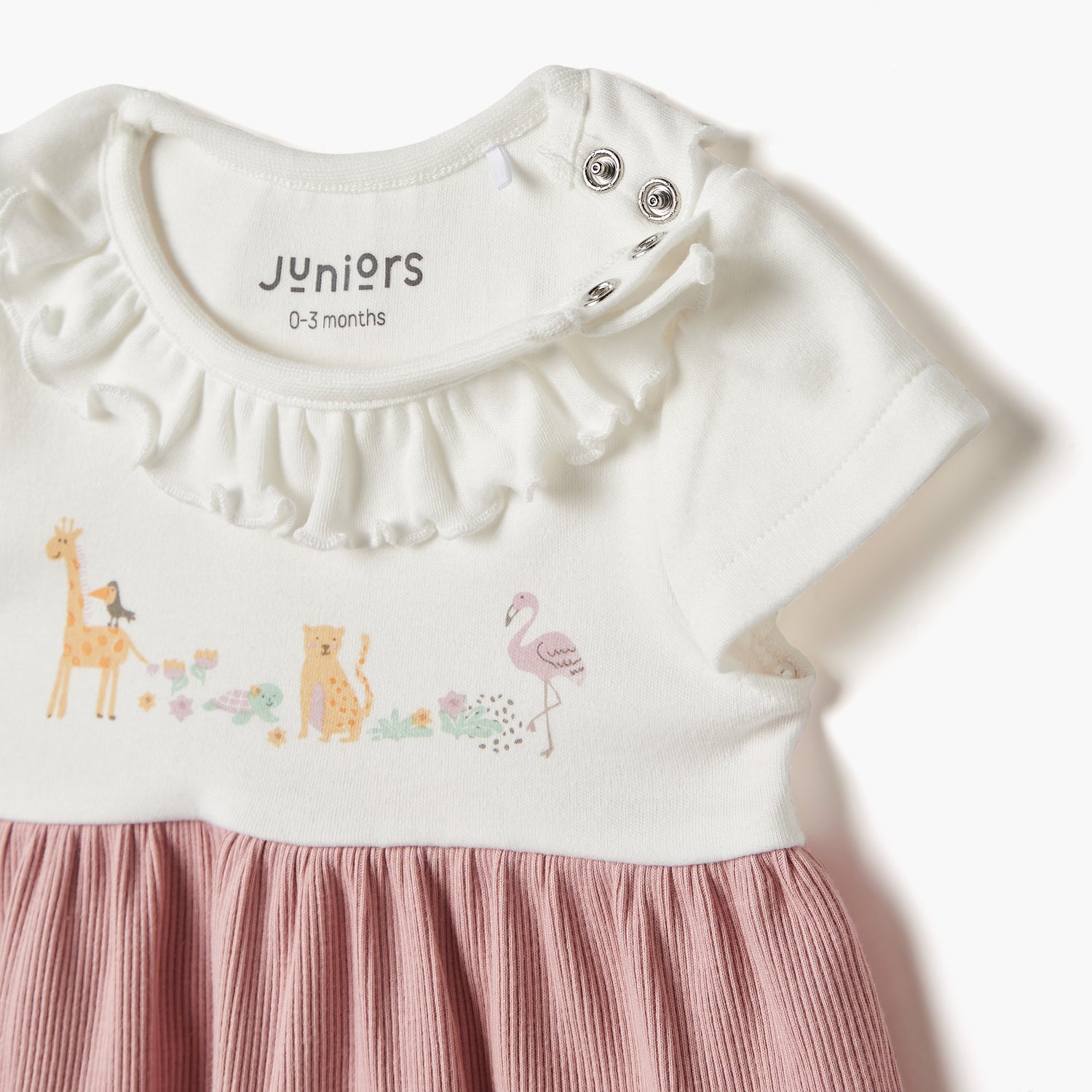 Juniors Animal Print A-line Dress with Short Sleeves
