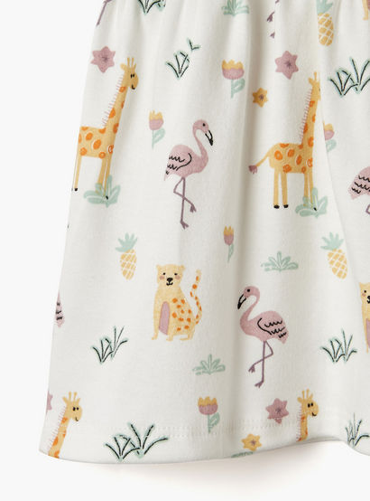 Juniors Printed A-Line Dress with Short Sleeves-baby-girls-clothing-dressesandjumpsuits-image-4