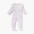 Disney Bow Applique Sleepsuit with Ruffle Detail and Long Sleeves - Pink / 9-12 mths