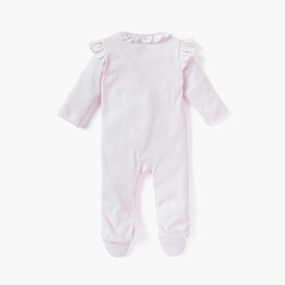 Disney Bow Applique Sleepsuit with Ruffle Detail and Long Sleeves