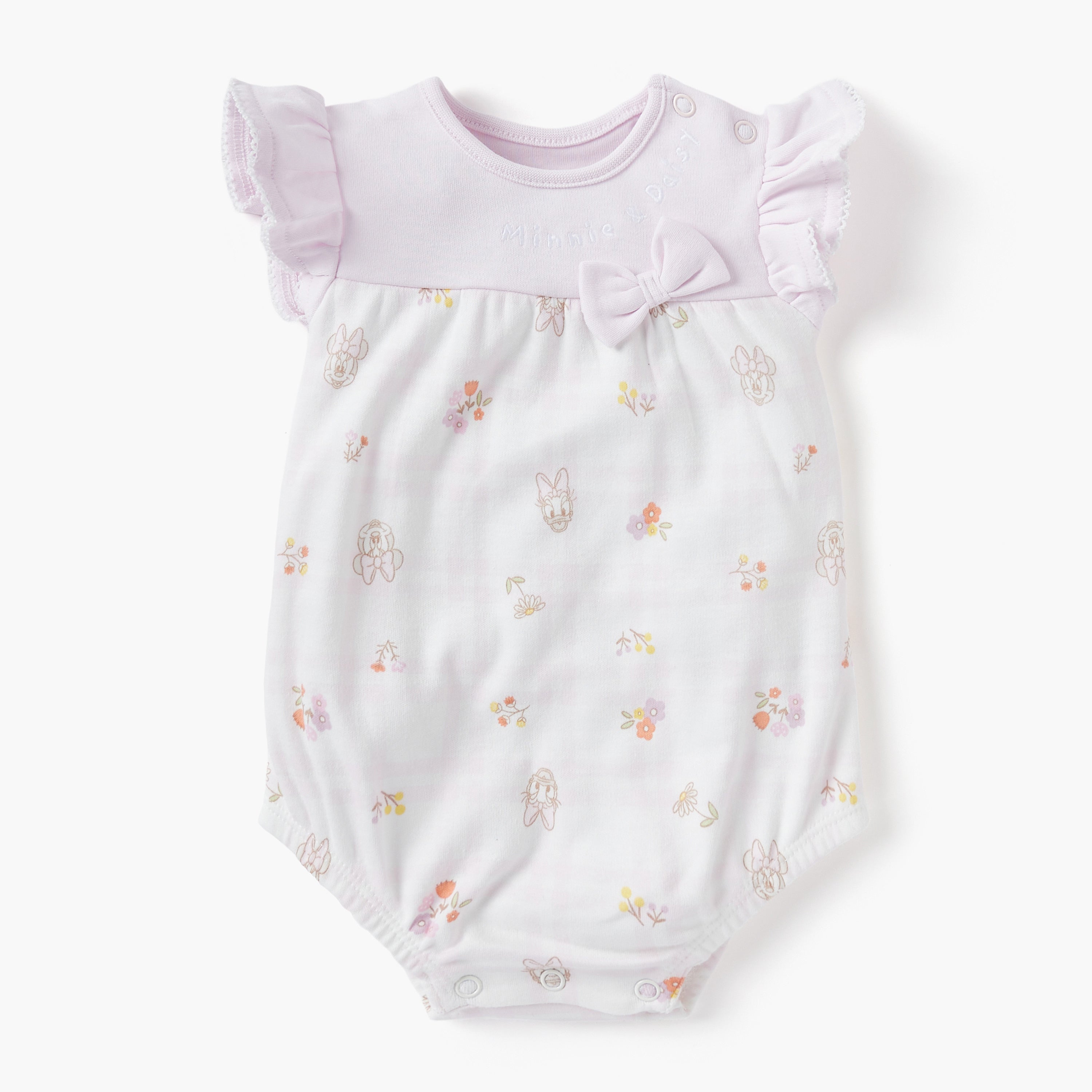 Disney Daisy Duck and Minnie Mouse Print Sleeveless Romper - Pink / 12-18 mths