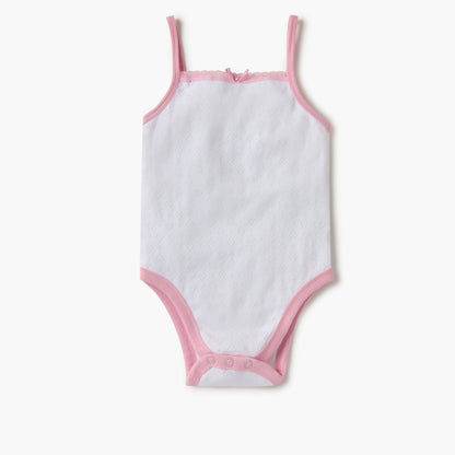 Juniors Strappy Textured Bodysuit with Bow Detail