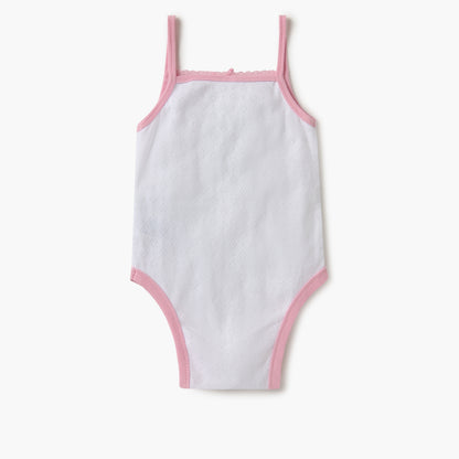 Juniors Strappy Textured Bodysuit with Bow Detail