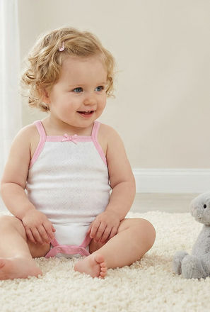Juniors Square Neck Sleeveless Bodysuit with Snap Button Closure