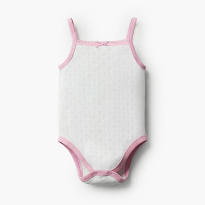 Juniors Square Neck Sleeveless Bodysuit with Snap Button Closure
