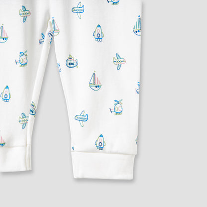 Juniors Pyjama Set with Embroidery - Cotton - Long Sleeves - Round Neck