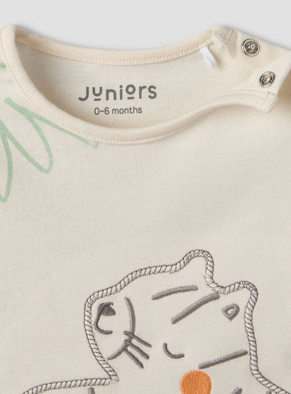 Juniors Cotton Crew Neck Long Sleeves Pyjama Set with Tiger Embroidery-baby-boys-clothing-nightwear-pyjamasets-image-6