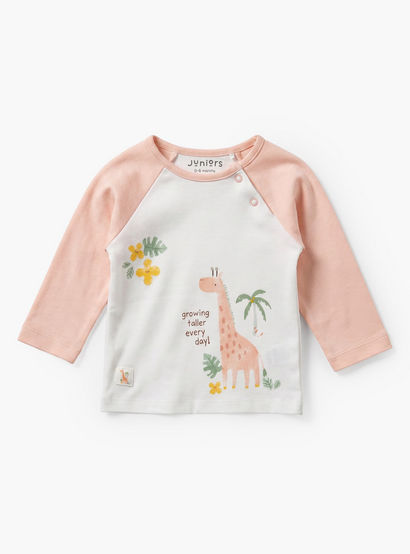 Juniors Cotton Crew Neck Long Sleeves Pyjama Set with Safari Print-baby-girls-clothing-nightwear-pyjamasets-image-2