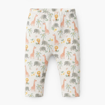 Juniors Cotton Crew Neck Long Sleeves Pyjama Set with Safari Print