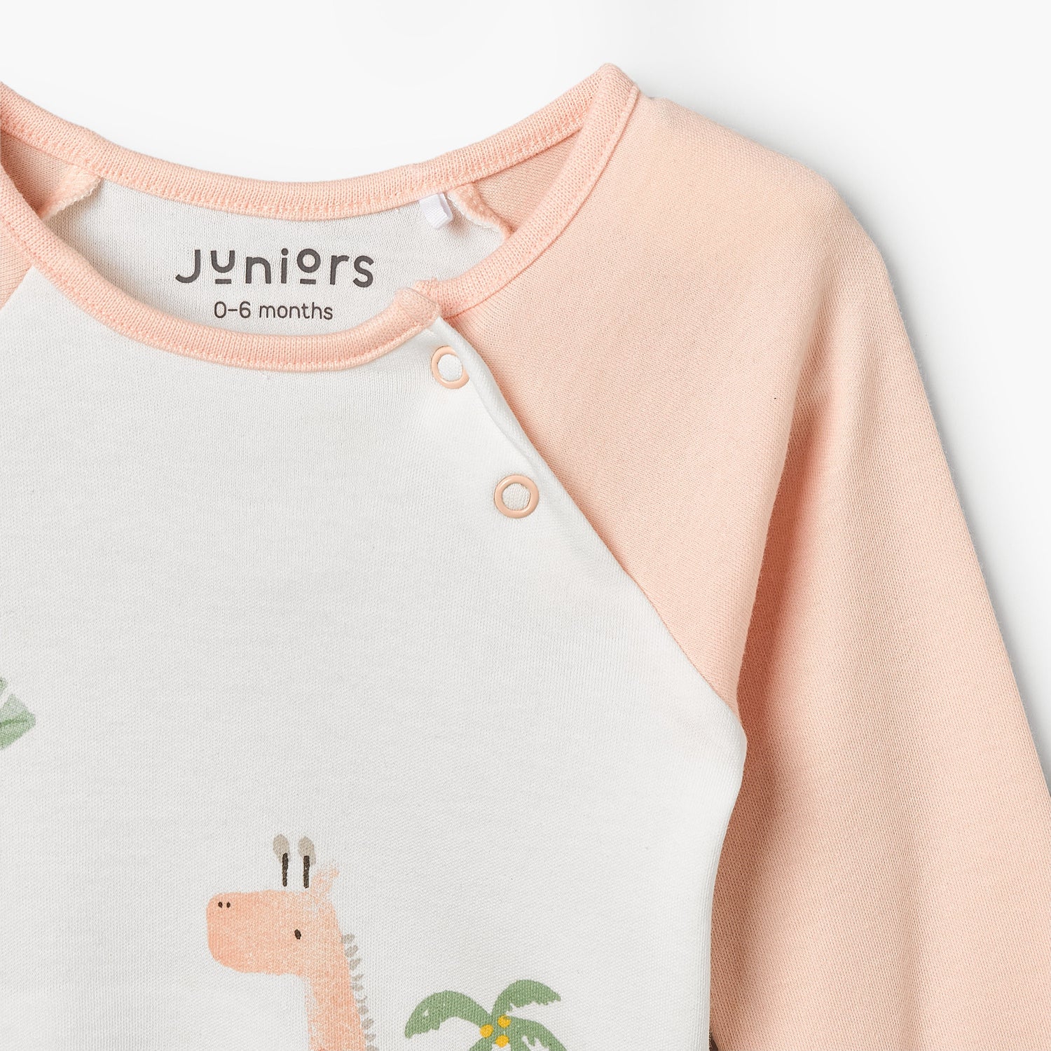 Juniors Cotton Crew Neck Long Sleeves Pyjama Set with Safari Print