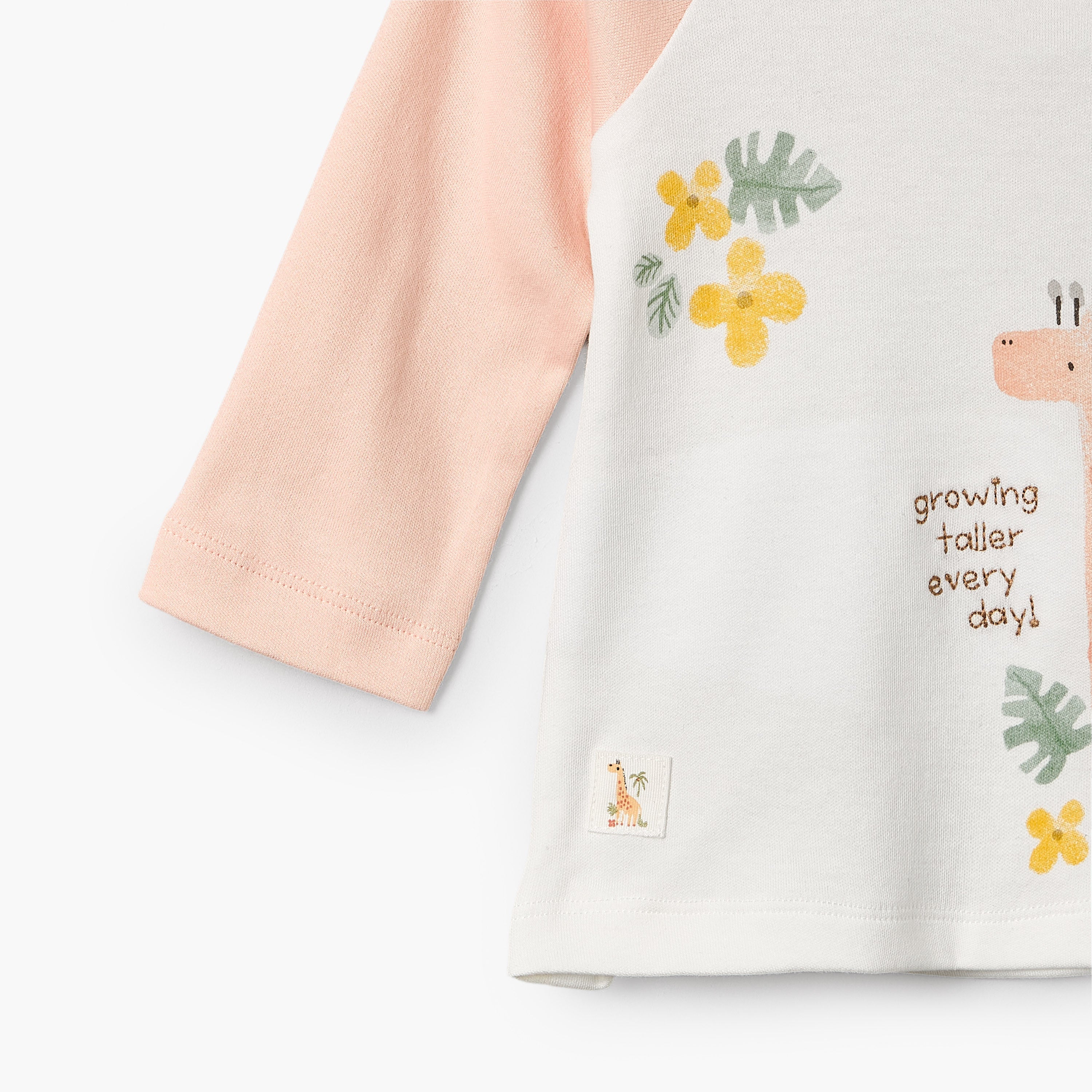 Juniors Cotton Crew Neck Long Sleeves Pyjama Set with Safari Print