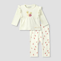 Juniors Cotton Crew Neck Long Sleeves Pyjama Set with Turnip Print-undefined-image-1