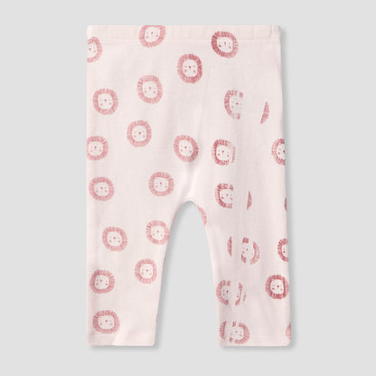 Juniors Cotton Crew Neck Long Sleeves Pyjama Set with Lion Print