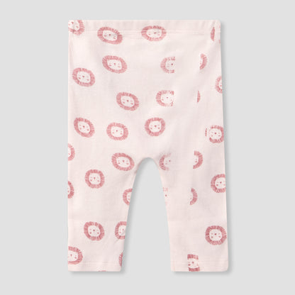 Juniors Cotton Crew Neck Long Sleeves Pyjama Set with Lion Print