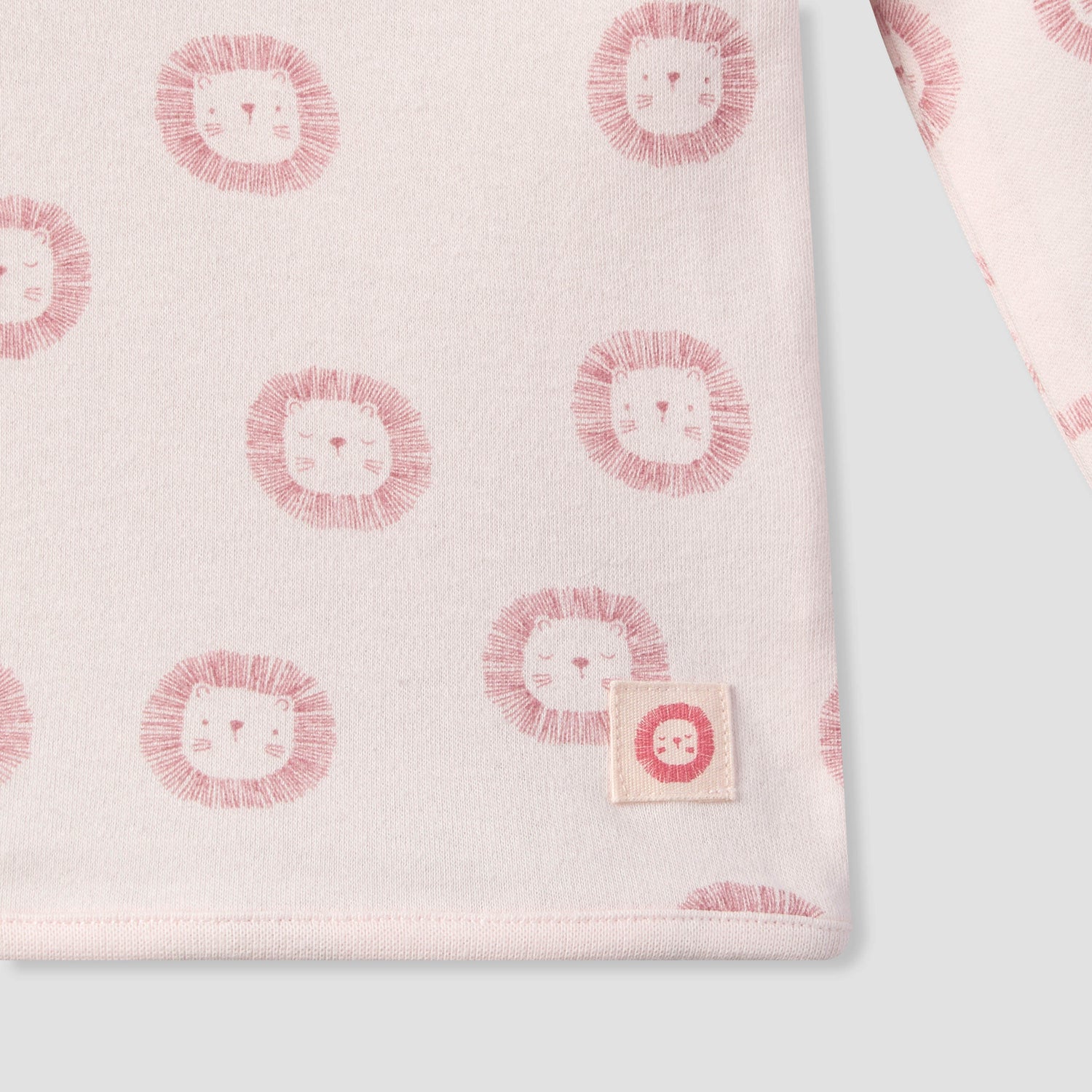 Juniors Cotton Crew Neck Long Sleeves Pyjama Set with Lion Print