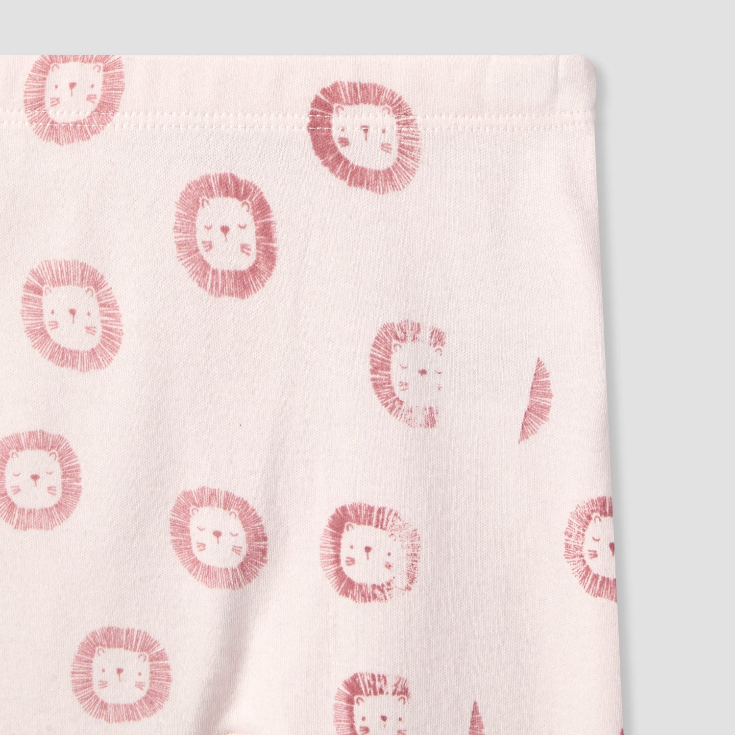 Juniors Cotton Crew Neck Long Sleeves Pyjama Set with Lion Print