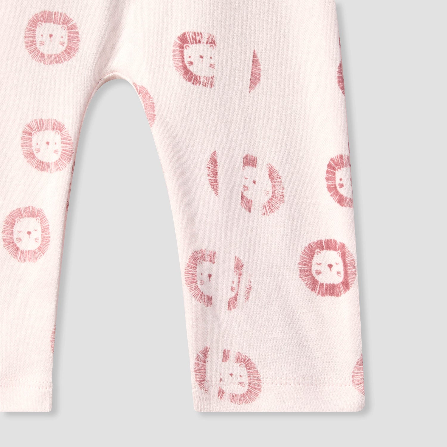 Juniors Cotton Crew Neck Long Sleeves Pyjama Set with Lion Print