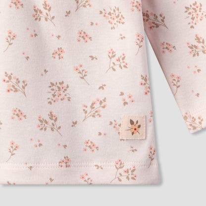 Juniors Cotton Crew Neck Long Sleeves Pyjama Set with Floral Print