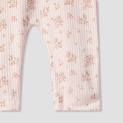 Juniors Cotton Crew Neck Long Sleeves Pyjama Set with Floral Print