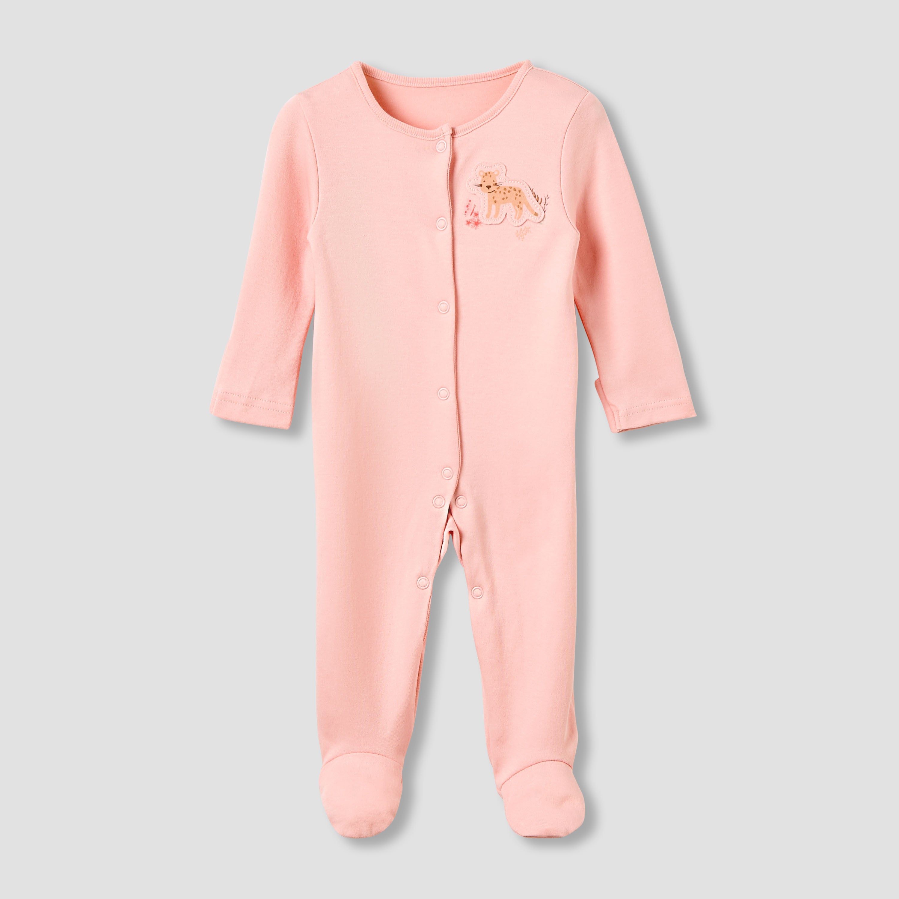Juniors Crew Neck Sleepsuit with Print - Cotton - Long Sleeves - Set of 3