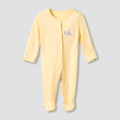 Juniors Crew Neck Sleepsuit with Print - Cotton - Long Sleeves - Set of 3