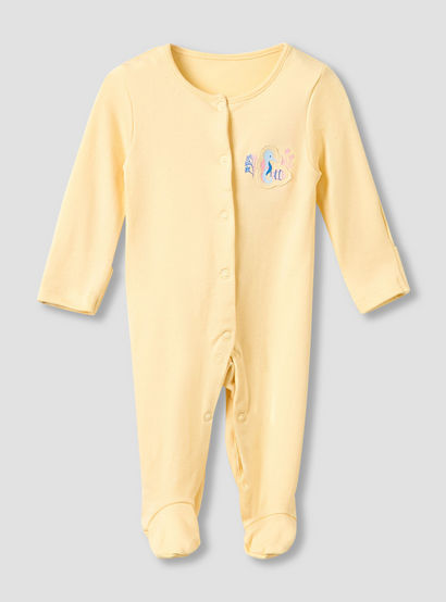 Juniors Crew Neck Sleepsuit with Print - Cotton - Long Sleeves - Set of 3-baby-girls-clothing-nightwear-sleepsuits-image-2
