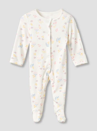 Juniors Crew Neck Sleepsuit with Print - Cotton - Long Sleeves - Set of 3-baby-girls-clothing-nightwear-sleepsuits-image-4