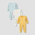 Juniors Crew Neck Sleepsuit with Dinosaur Print - Cotton - Long Sleeves - Set of 3 - Multicolour / 12-18 mths