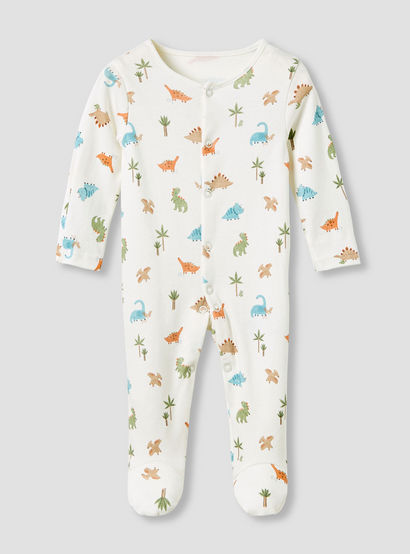 Juniors Crew Neck Sleepsuit with Dinosaur Print - Cotton - Long Sleeves - Set of 3-promo_babyshop_Buy2for115_UAE130126-image-3