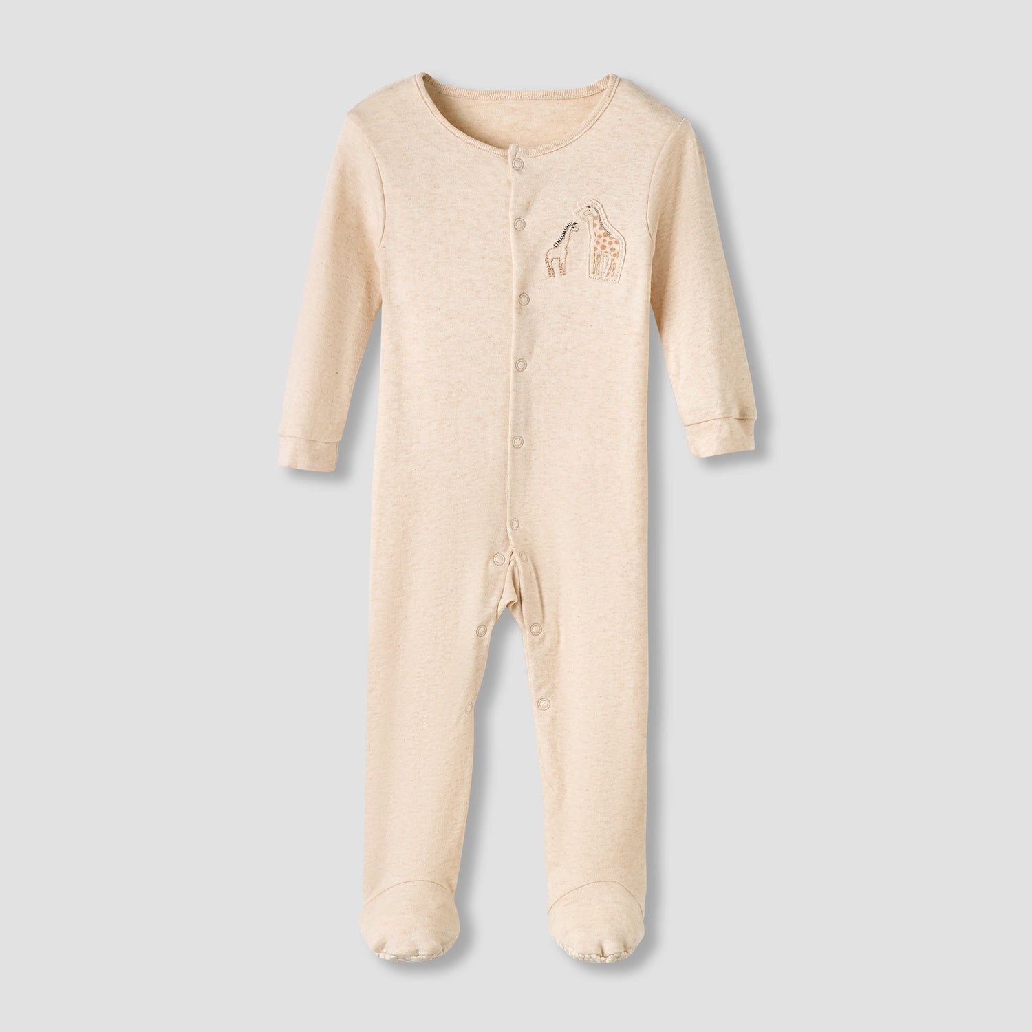 Juniors Round Neck Sleepsuit with Snap Button Closure - Cotton - Long Sleeves - Set of 3
