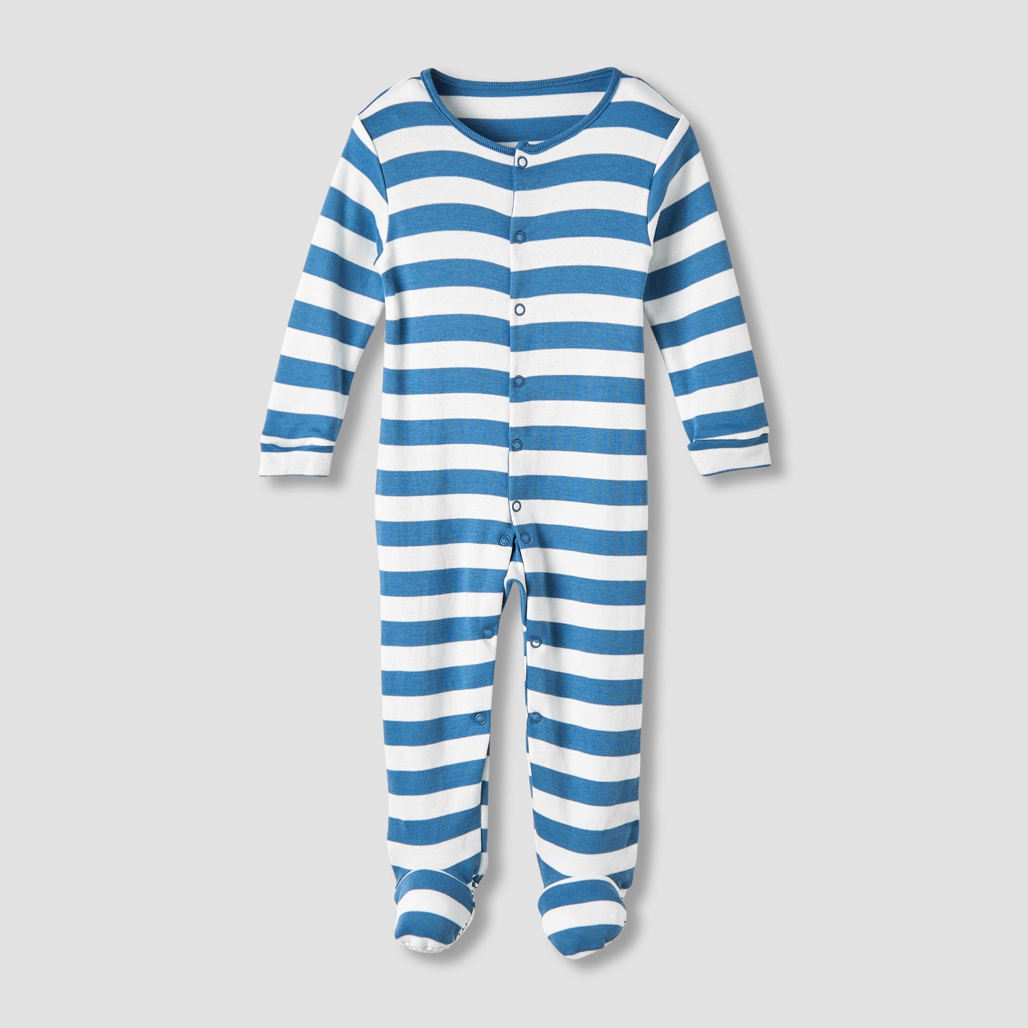 Juniors Round Neck Sleepsuit with Snap Button Closure - Cotton - Long Sleeves
