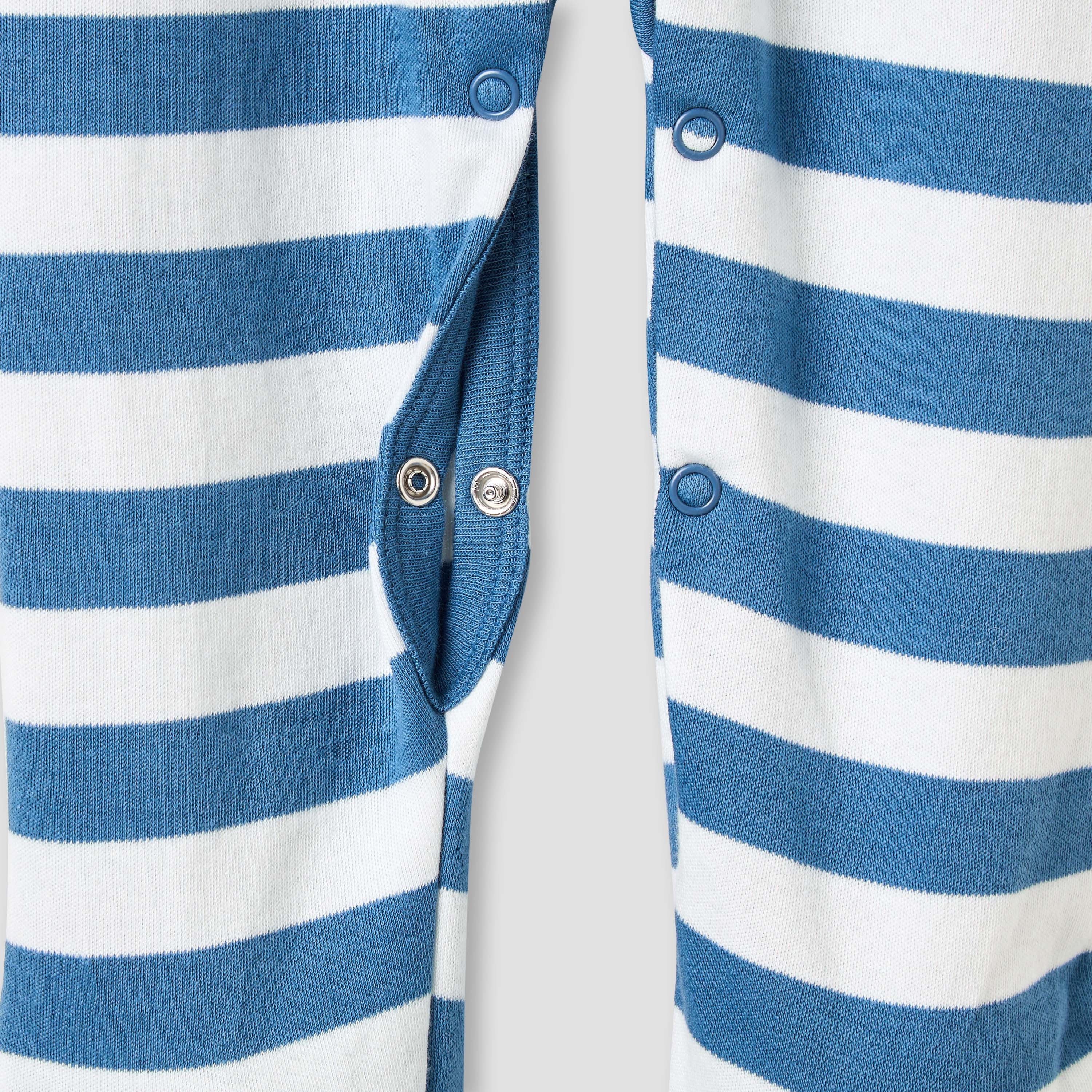 Juniors Round Neck Sleepsuit with Snap Button Closure - Cotton - Long Sleeves