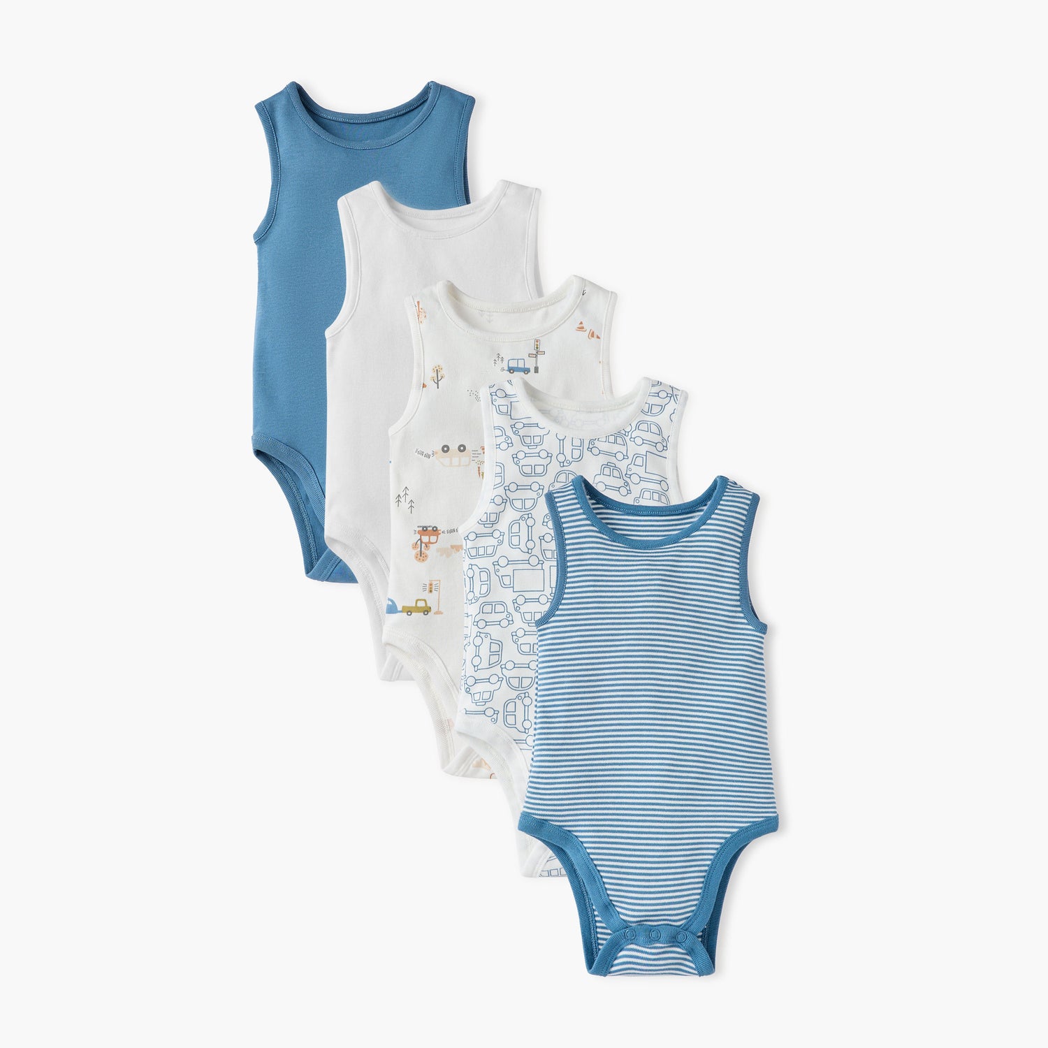 Juniors Printed Sleeveless Bodysuit - Set of 5 - Multicolour / 18-24 mths