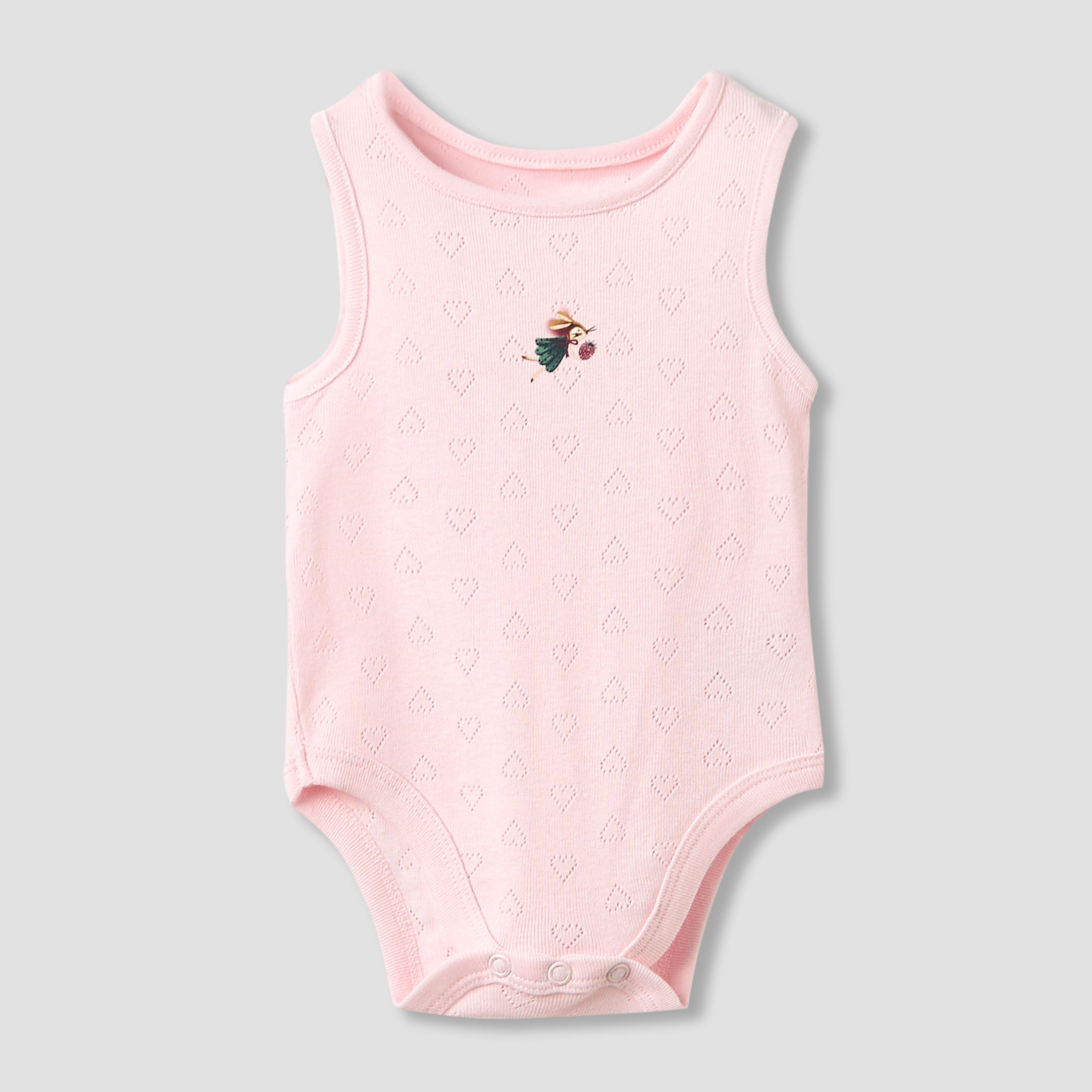 Set of 5, Juniors Cotton Crew Neck Sleeveless Bodysuit with Print