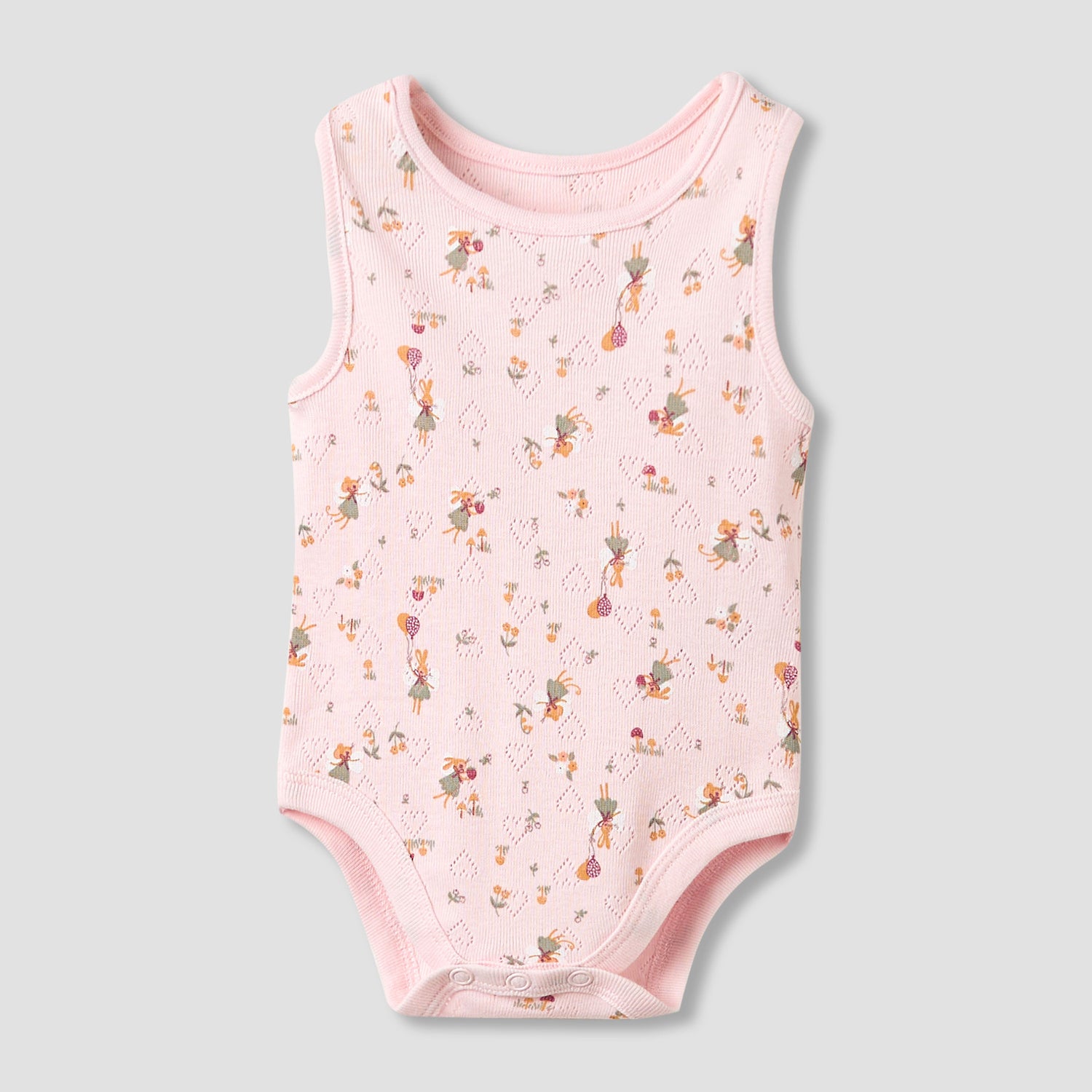 Set of 5, Juniors Cotton Crew Neck Sleeveless Bodysuit with Print