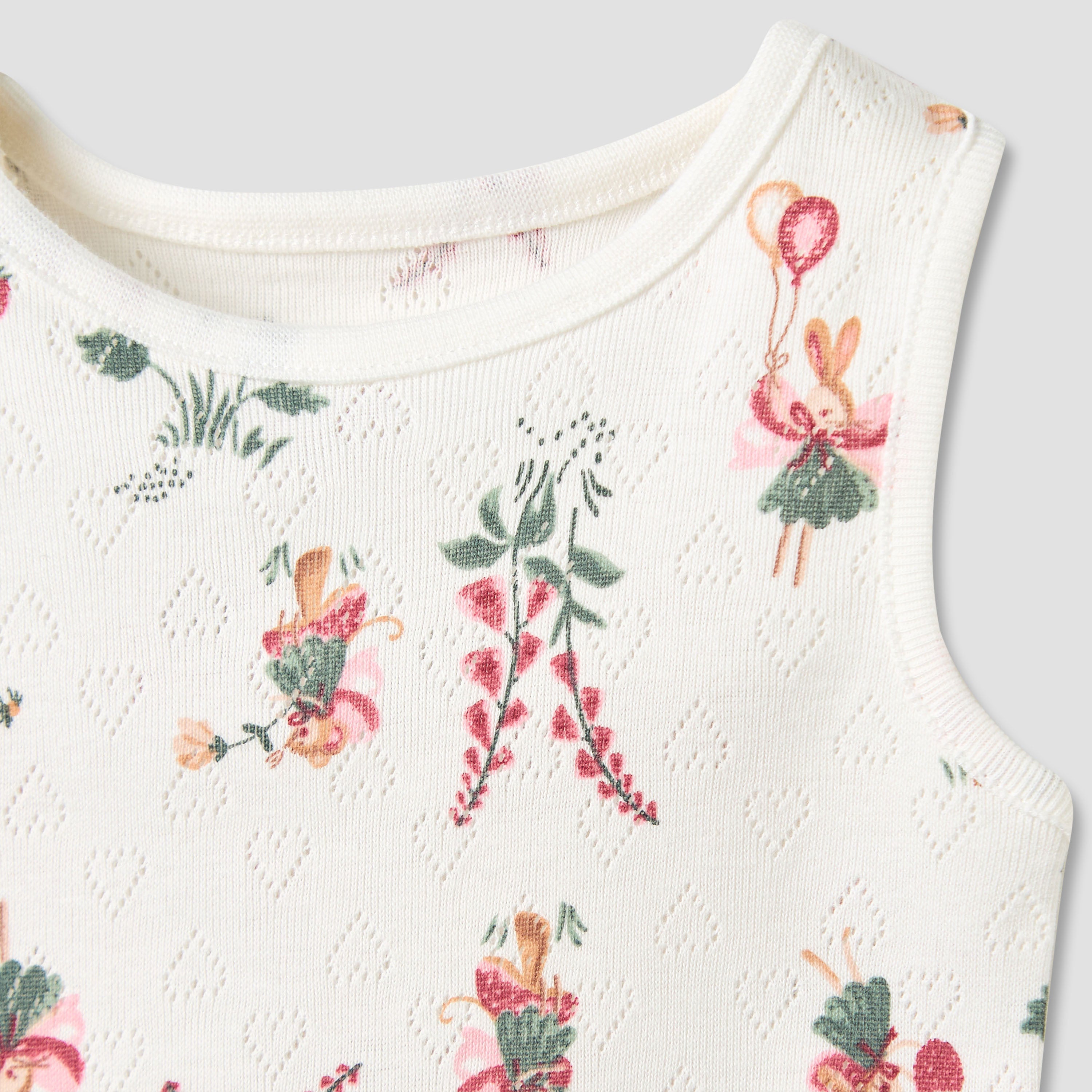 Set of 5, Juniors Cotton Crew Neck Sleeveless Bodysuit with Print