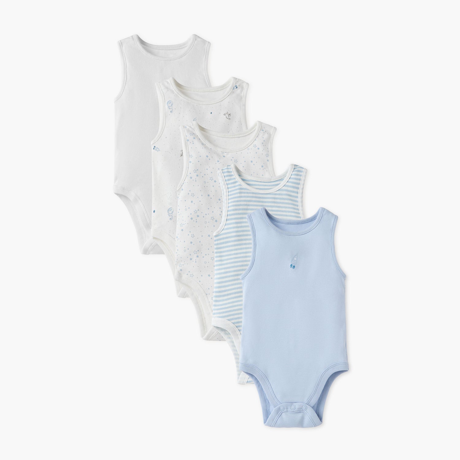 Juniors Printed Sleeveless Bodysuit - Set of 5 - Multicolour / 12-18 mths
