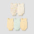 Set of 5, Juniors Cotton Crew Neck Sleeveless Bodysuit with Floral Print - Yellow / 12-18 mths